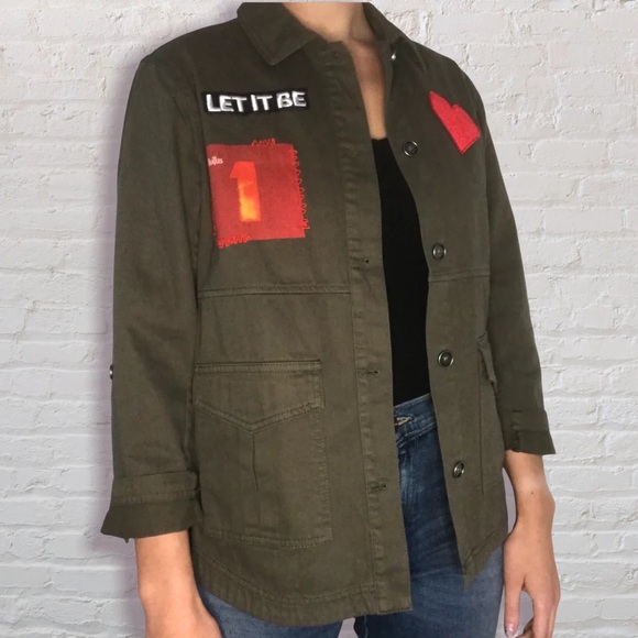 ALICE OLIVIA CHARLINE MILITARY BEATLES JACKET SIZE S - Picture 1 of 8